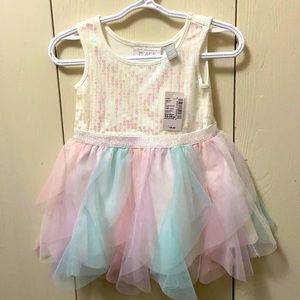 The Children’s Place White & Pastel Tulle Dress